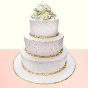 Elegant Gold Wedding Cake 6 Kg