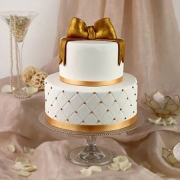 Fondant 2 Tier Cake Chocolate 3 Kg