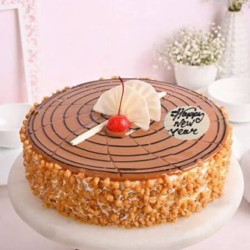 Eggless New Year Butterscotch Cake