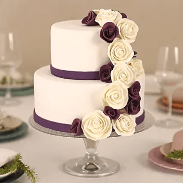 Purple Cascade Wedding Cake 3 Kg