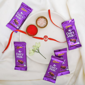 Rakhi with 5 Dairy Milk Chocolates