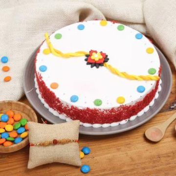 Rakhi with Special Red Velvet Cake Half Kg