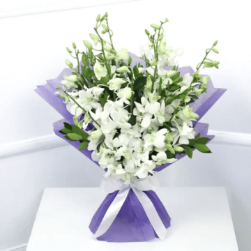 Serene 10 White Orchids Bunch