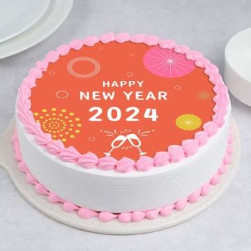 Strawberry New Year Poster Cake