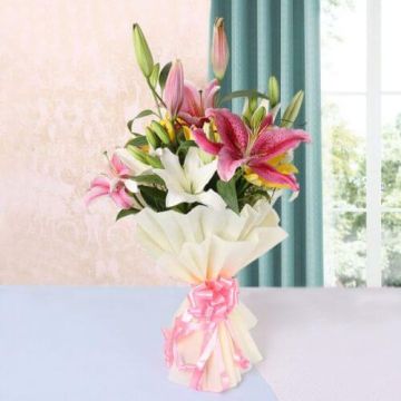 Exotic Asiatic 6 Lilies Bouquet