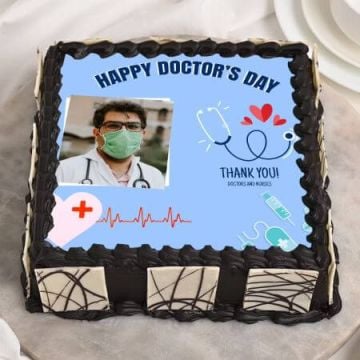 Happy Doctor Day Thank you Photo Cake Half Kg