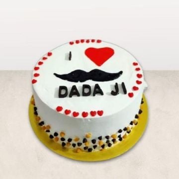 Eggless I Love Dadaji Half Kg Cake