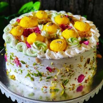 Lush Rosy Pista Cream Rasmalai Cake Half Kg