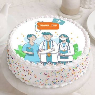 On Duty Doc Day Photo Theme Cake