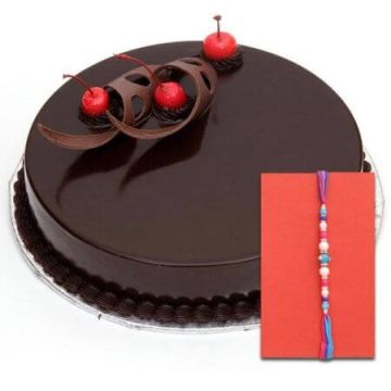 Rakhi with Fresh Chocolate Truffle Cake Half Kg