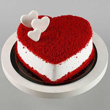 Valentines Heart Red Velvet Cake Half Kg