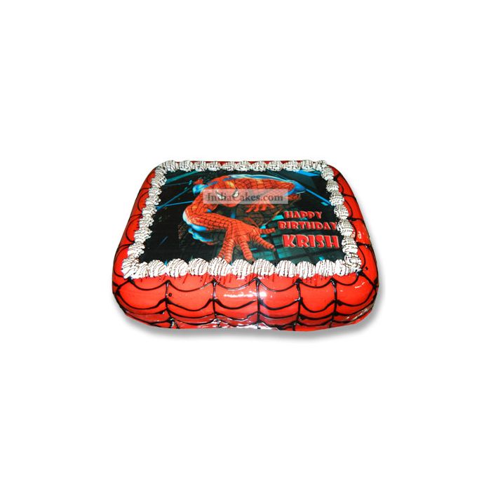 Fondant Spiderman Photo Rectangle Cake One Kilogram