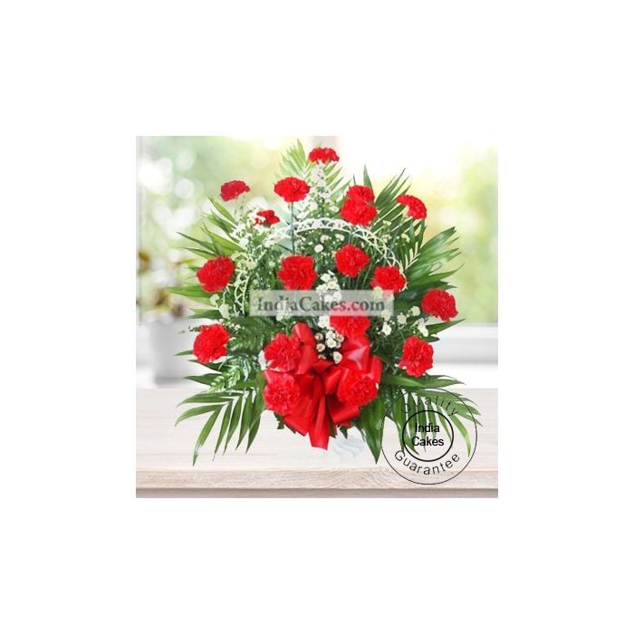 ARRANGEMENT OF 20 RED CARNATIONS