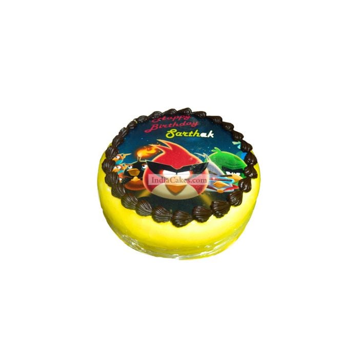 Fondant Angry Birds Photo Cake One Kilogram